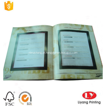 Impressão barata do catálogo de produtos da empresa de capa mole